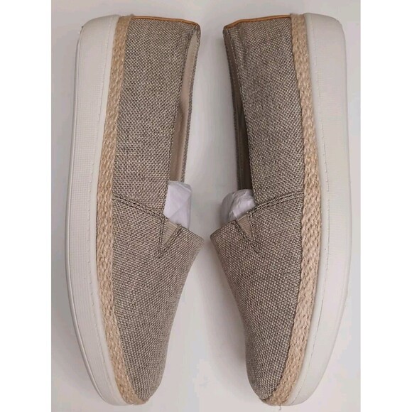 Trotters 8.5 WW Accent Comfort Slip-on Canvas Loafer Sage Leather & Jute - Picture 2 of 16